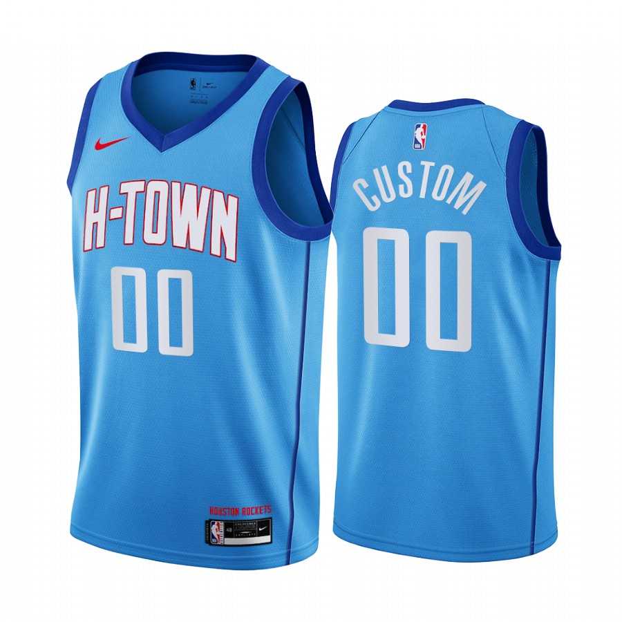 Men & Youth Customized Houston Rockets Blue Nike Swingman 2020-21 City Edition Jersey
